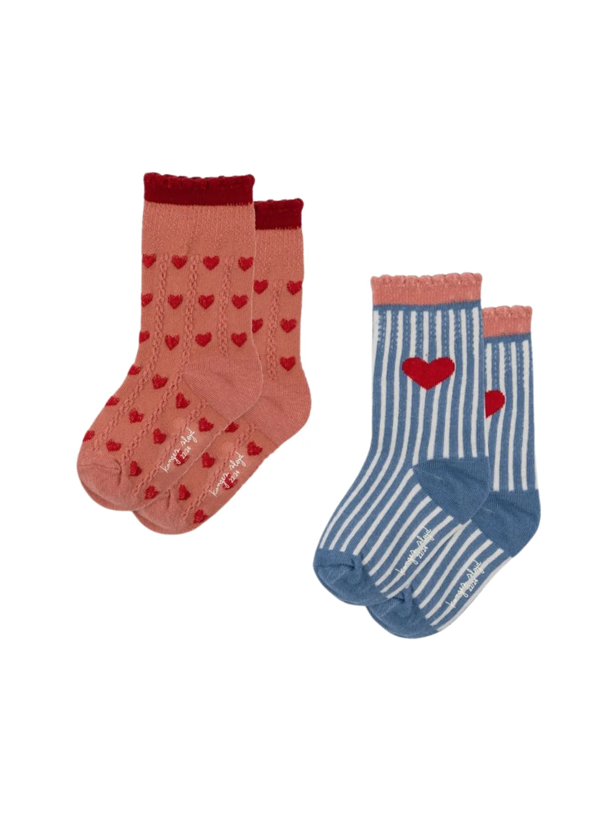 2 Pack of Heart Jacquard Socks