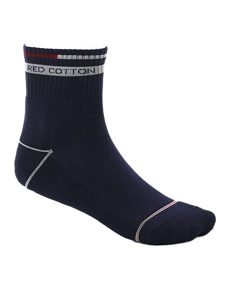 3-Piece Set Of Men's Comfortable Mid Calf Socks - (White - Black - Navy)