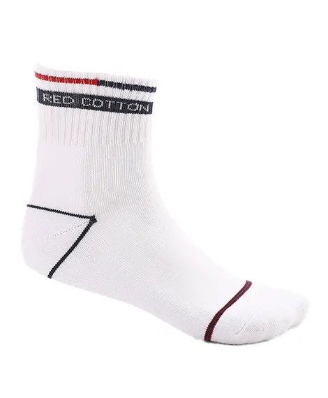 3-Piece Set Of Men's Comfortable Mid Calf Socks - (White - Black - Navy)