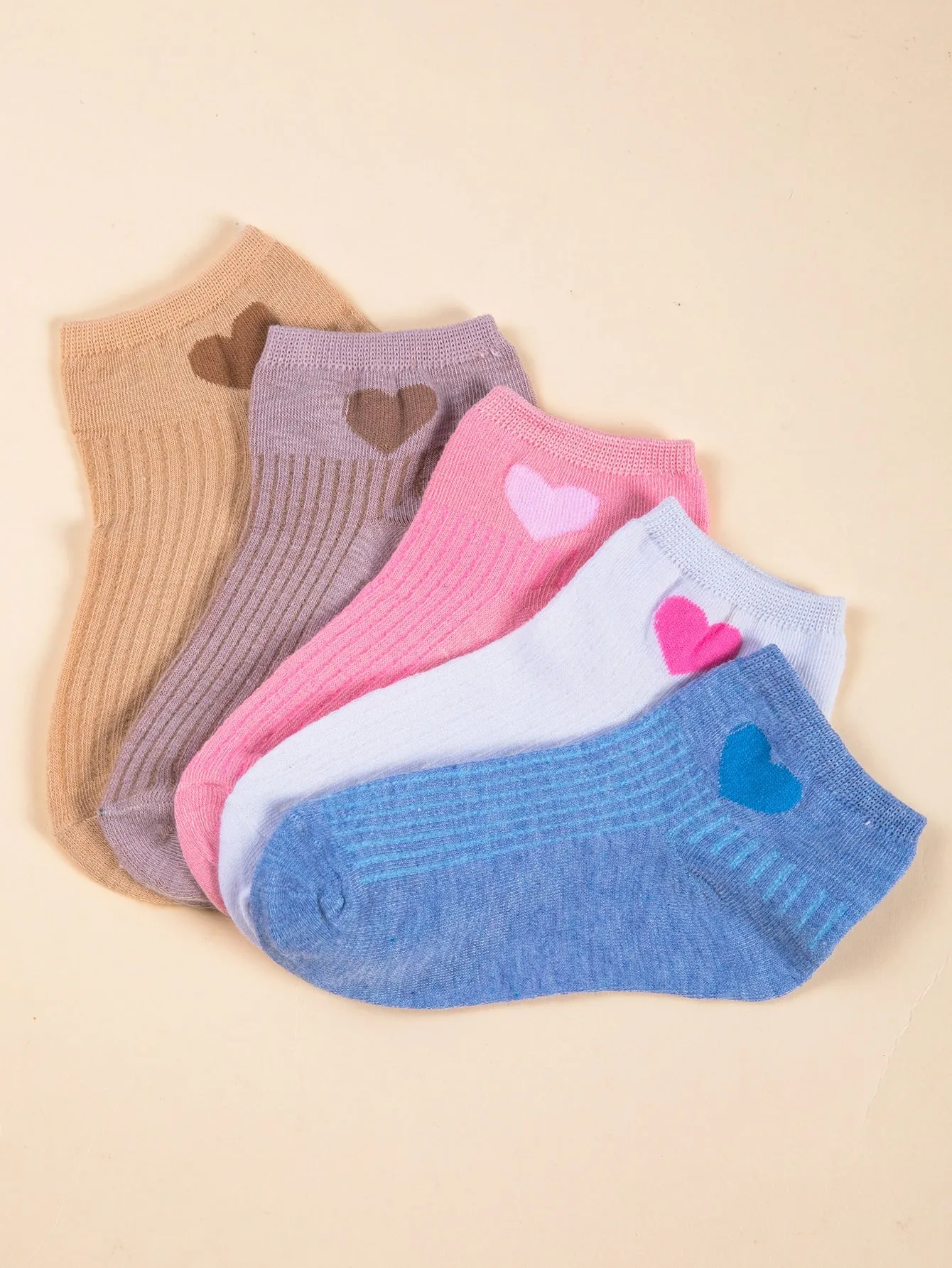 5pairs Heart Colorful Socks Silly Socks for Women Funky Socks Funny Socks