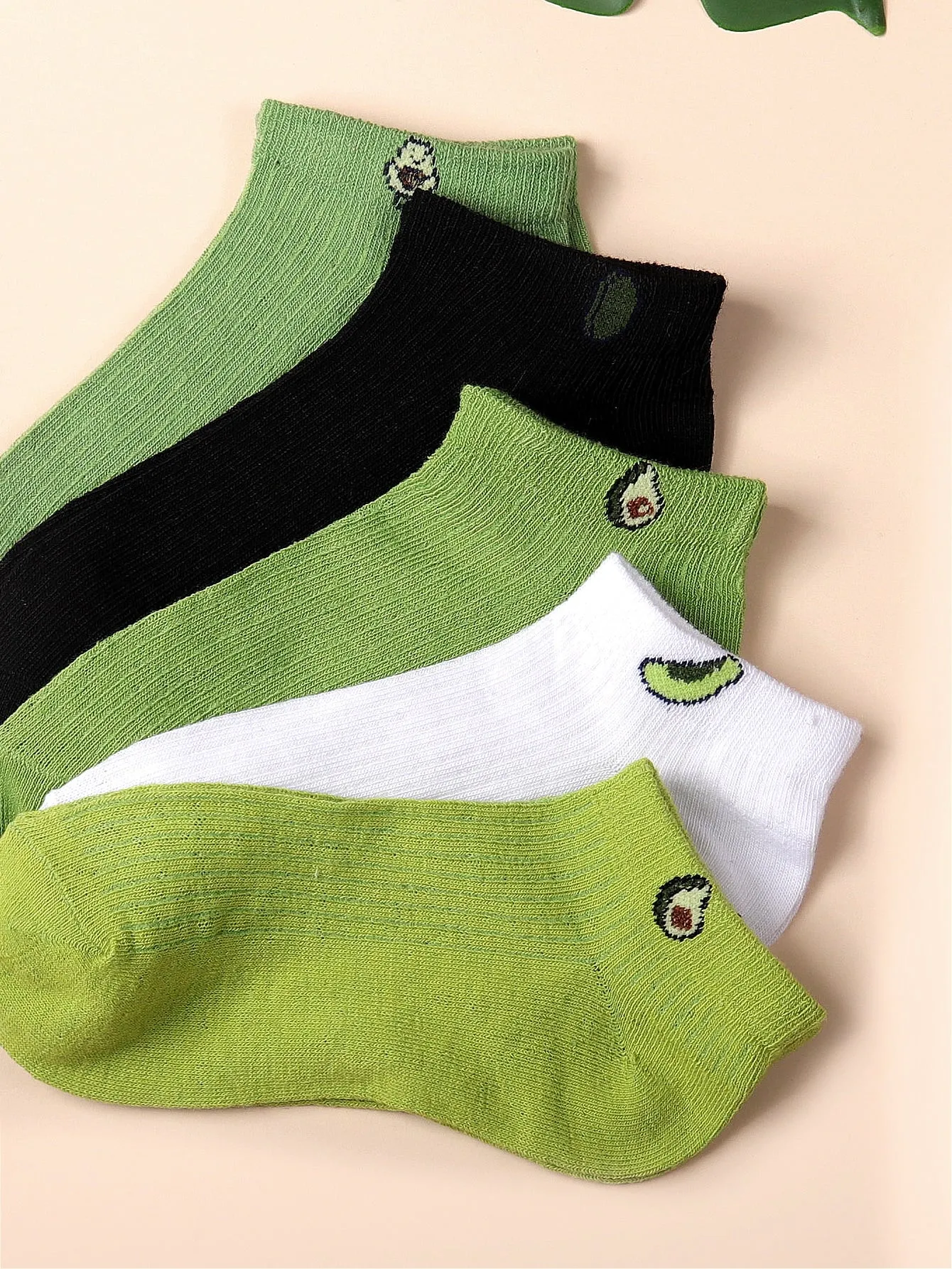 5pairs Mixed Avocado Ankle Socks Silly Socks for Women Funky Socks Funny Socks