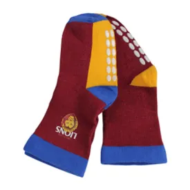 AFL Infant Socks - Brisbane Lions - Set Of Two - Non Slip - Sock - Baby