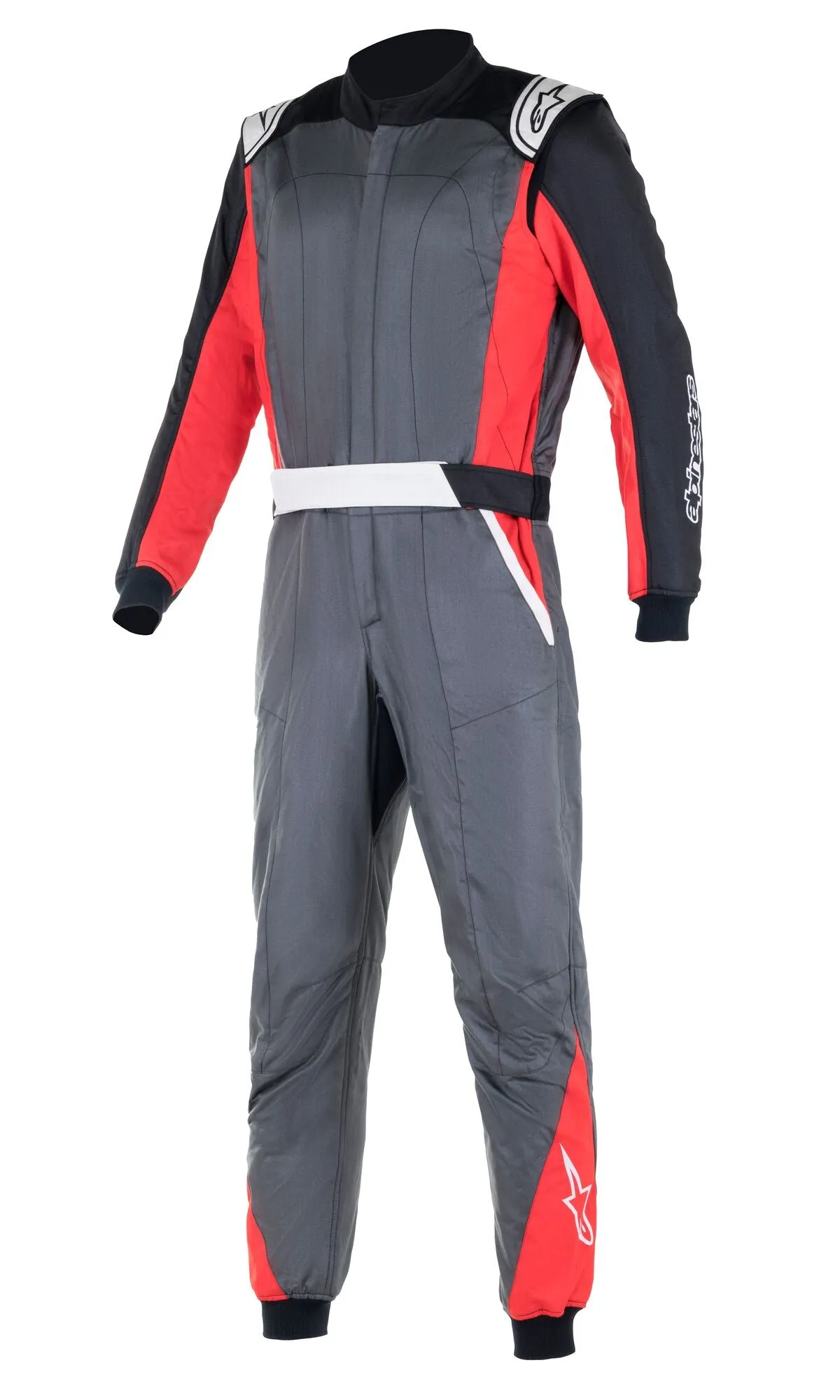 ALPINESTARS 3352722_1436_46 ATOM Race suit, FIA 8856-2018, anthracite/black/red, Size 46