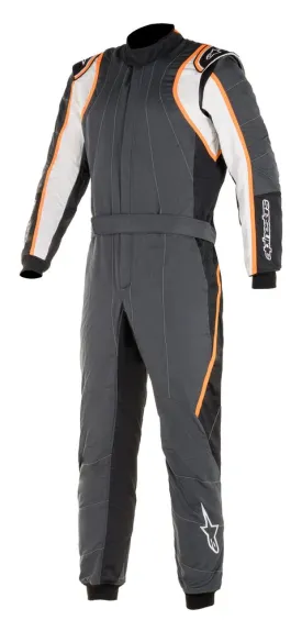 ALPINESTARS 3355020_1424_46 GP RACE v2 Racing suit, FIA 8856-2018, grey/white/orange, Size 46