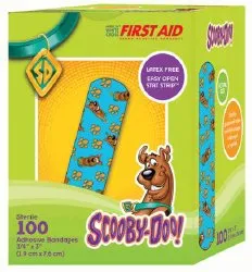 American® White Cross Stat Strip® Scooby-Doo Adhesive Strip, ¾ x 3 Inch