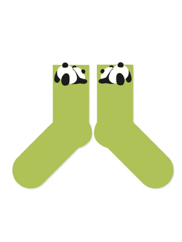 Animal Shape Contrast Color Panda Socks Accessories