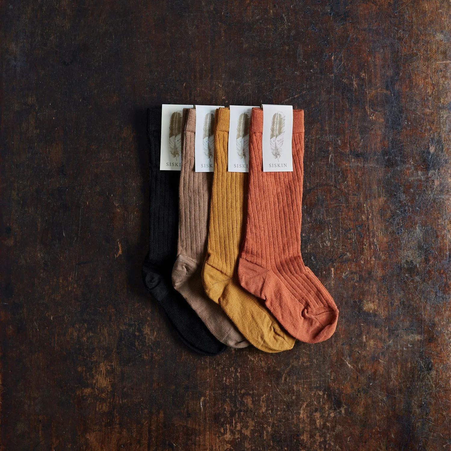 Baby & Kids Weaver Knee High Socks - Wool - Rust