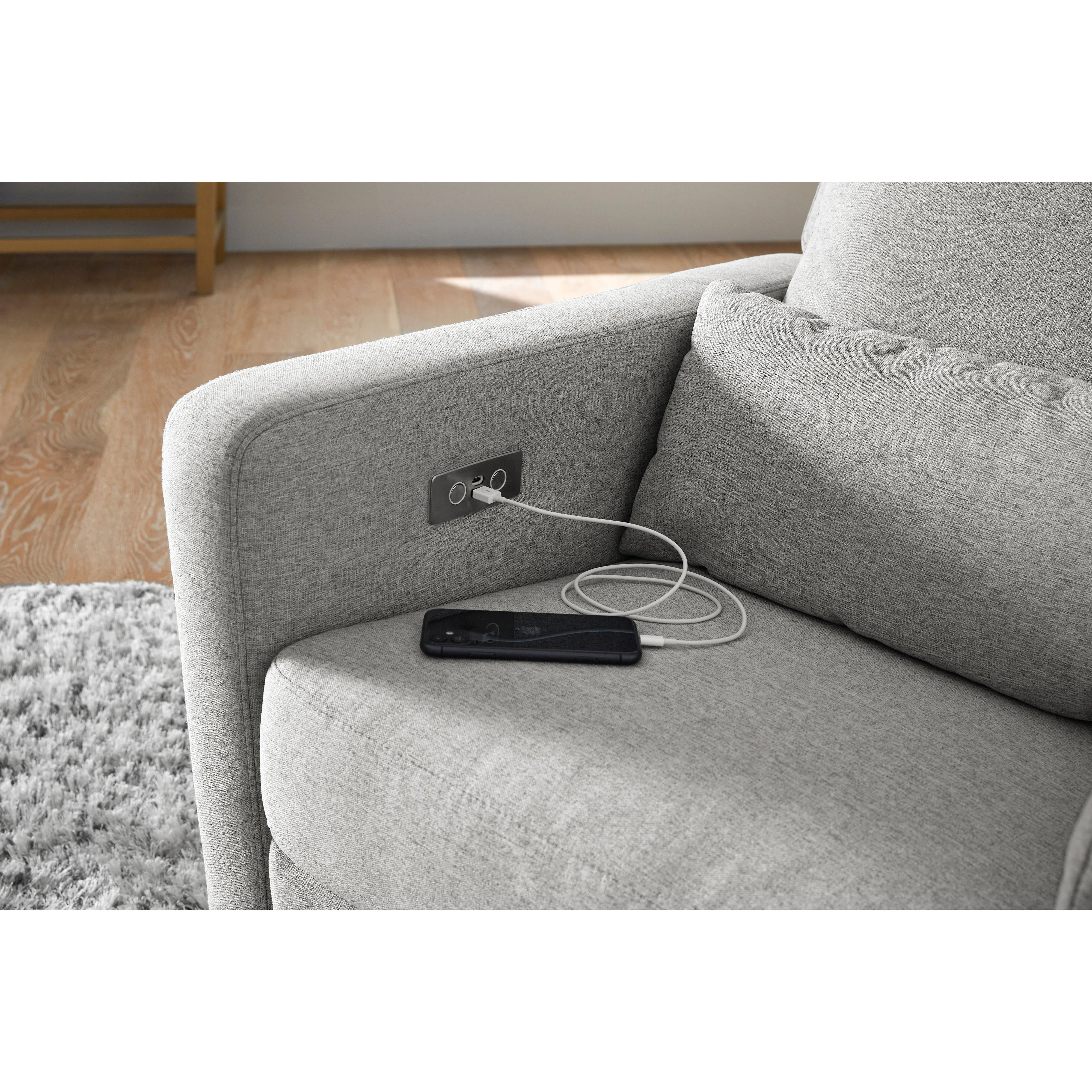 Babyletto Sigi Electronic Recliner and Glider in Eco-Performance Fabric with USB port | Water Repellent & Stain Resistant