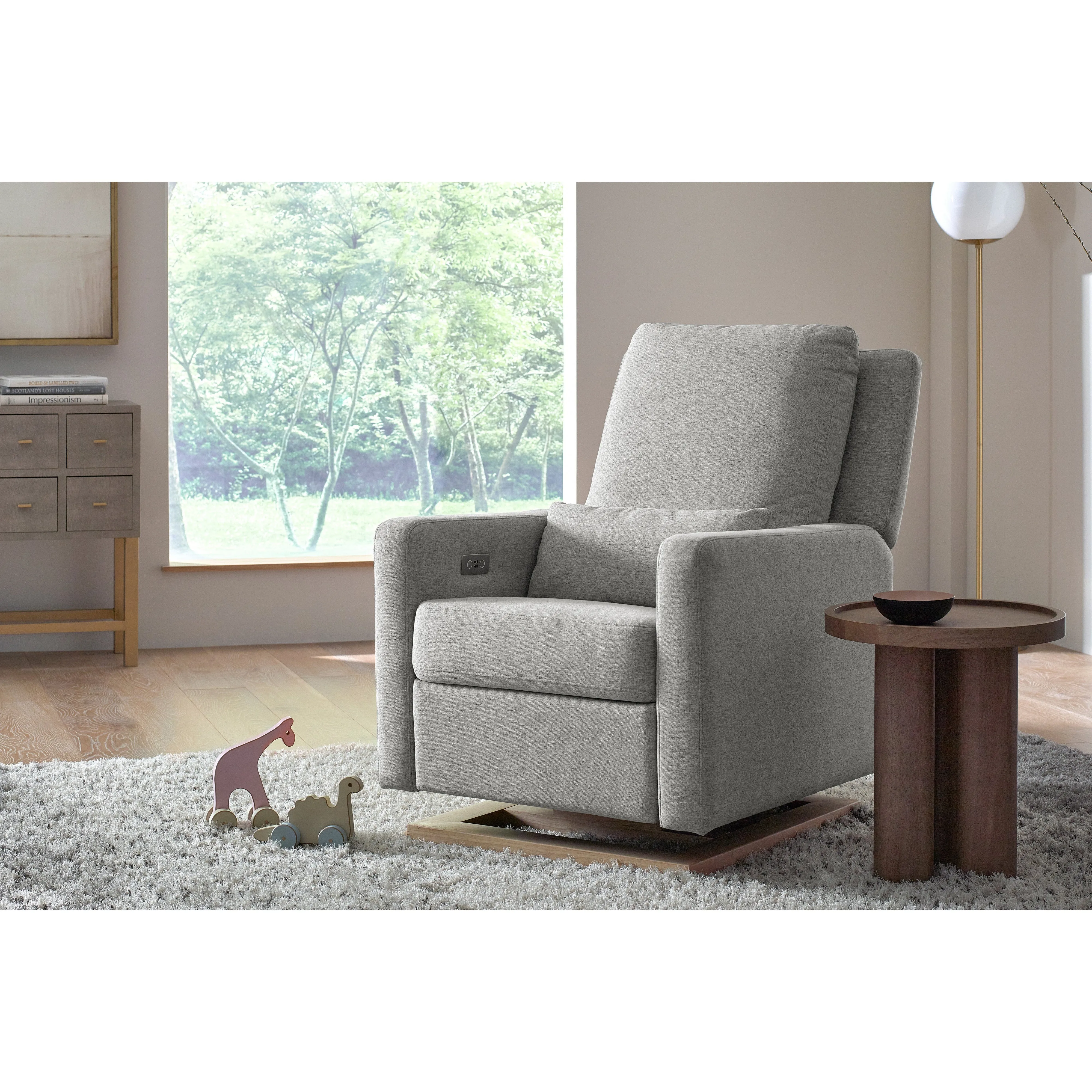 Babyletto Sigi Electronic Recliner and Glider in Eco-Performance Fabric with USB port | Water Repellent & Stain Resistant