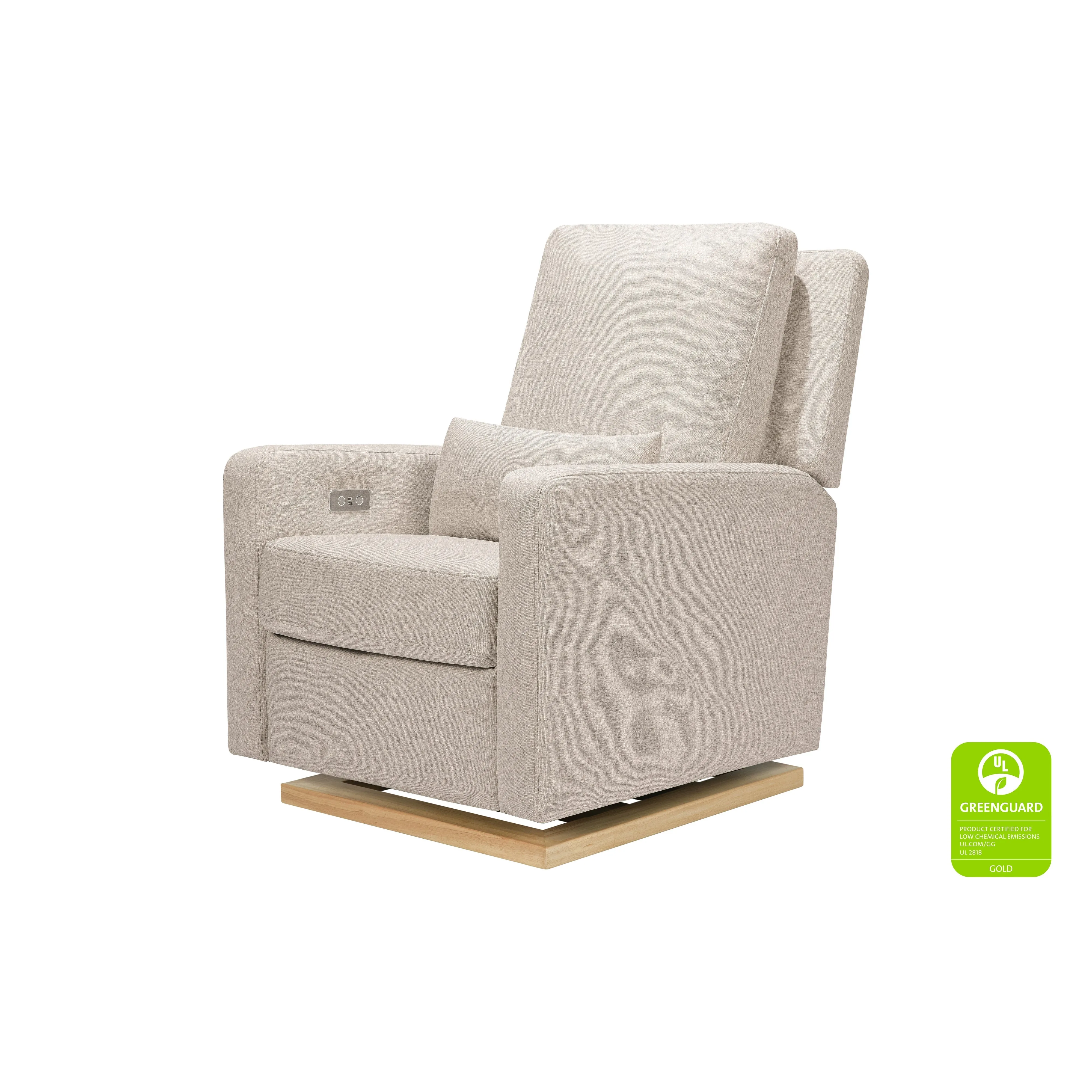 Babyletto Sigi Electronic Recliner and Glider in Eco-Performance Fabric with USB port | Water Repellent & Stain Resistant