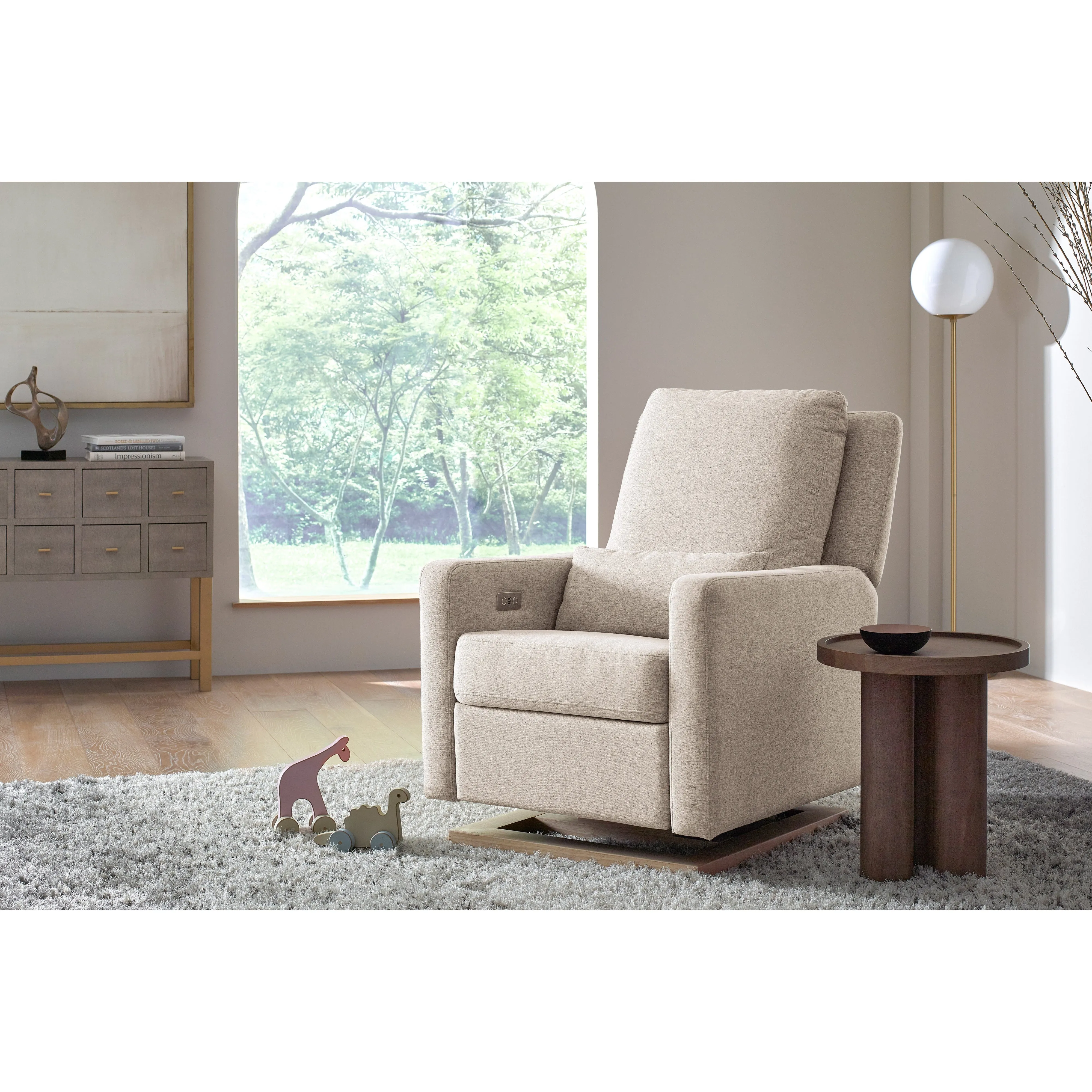 Babyletto Sigi Electronic Recliner and Glider in Eco-Performance Fabric with USB port | Water Repellent & Stain Resistant