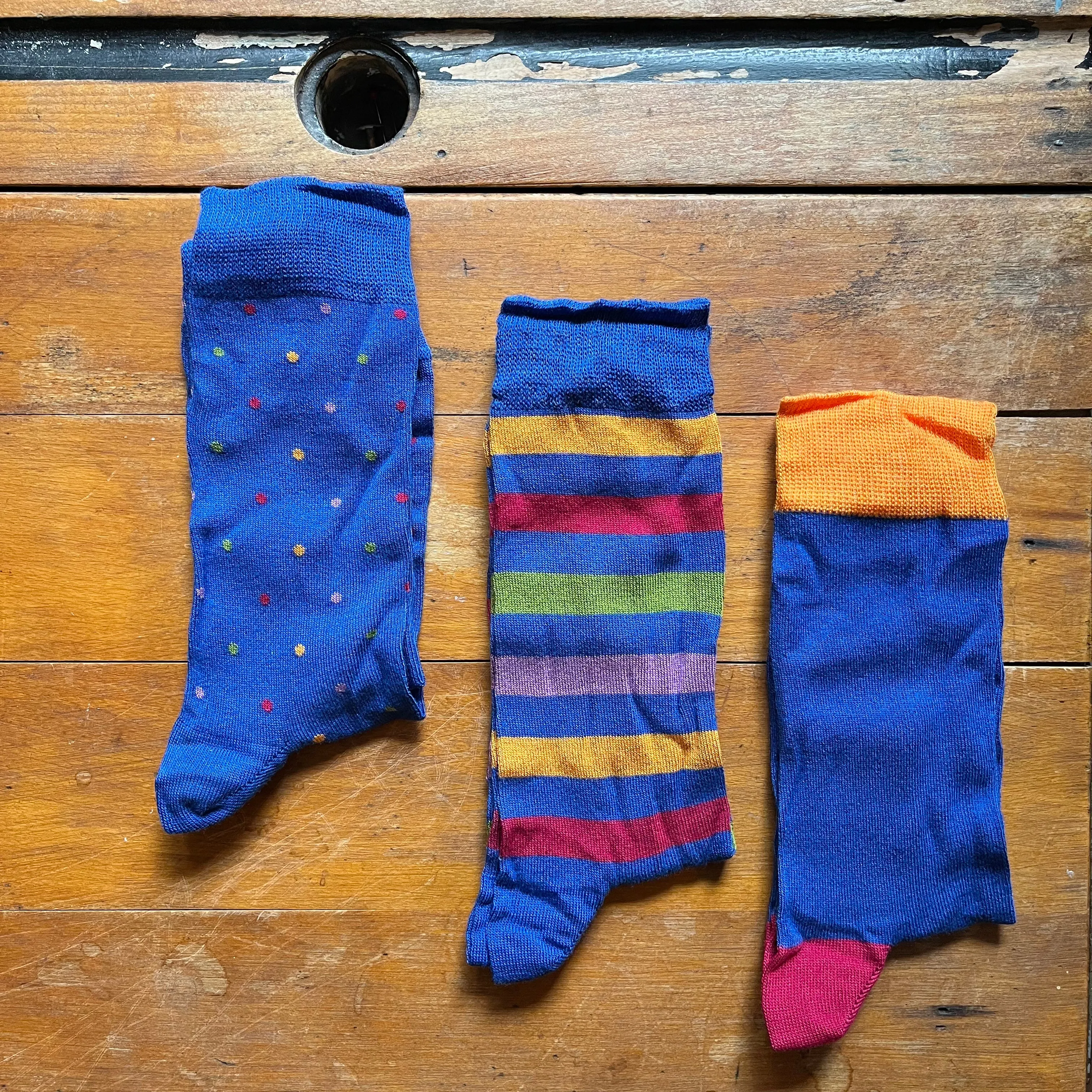 Bamboo - 3 Pack Sock Set - Blue, Blue Spots, Stripes