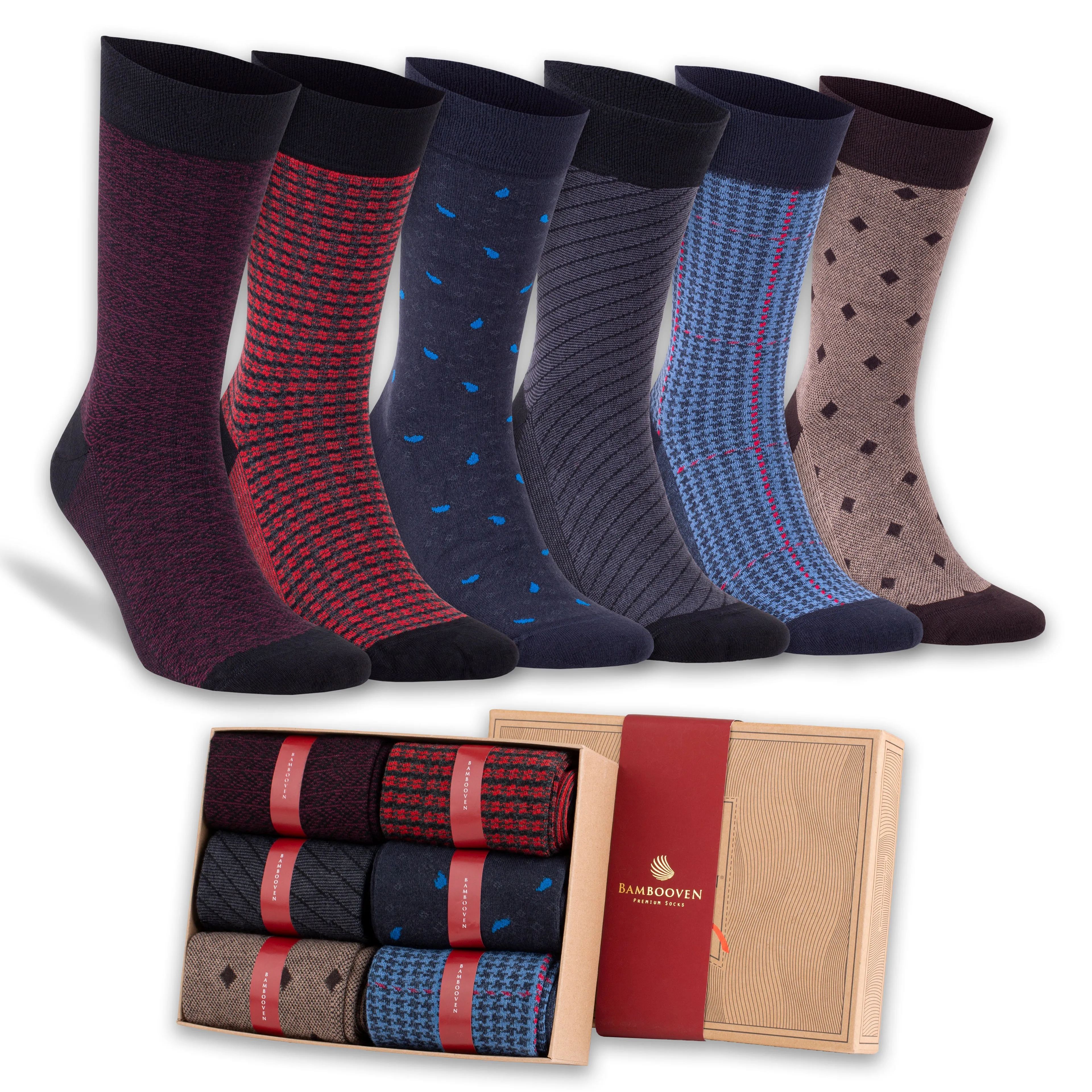 Bambooven Men’s Dress & Trouser Socks – Odor-Free Bamboo (6 Pairs) 638