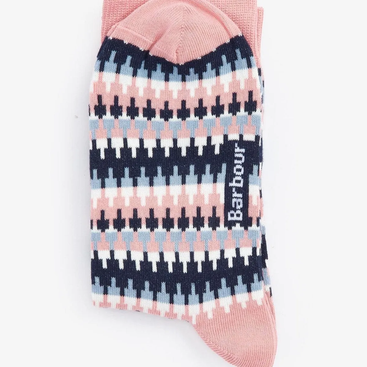 Barbour Women's Louise Fairisle Socks Set of 2 in Pink/Logan