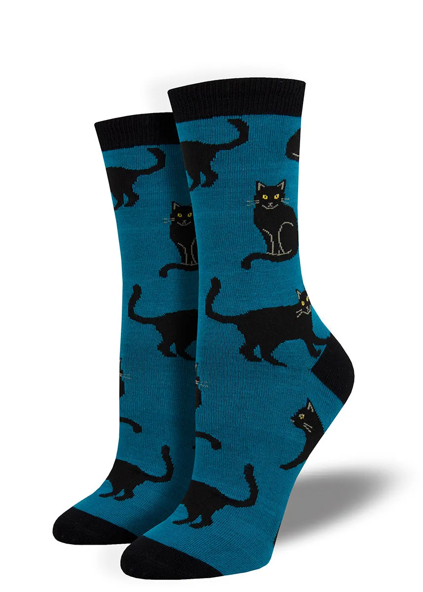 Black Cat Women's Bamboo Socks