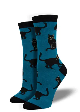 Black Cat Women's Bamboo Socks