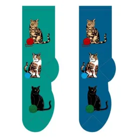 Blue Cat Trio Socks