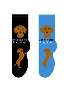 Blue Dachshund Socks