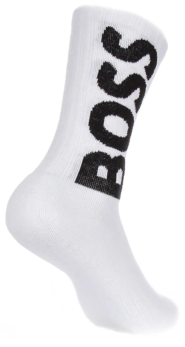 Boss Qs Rib Logo Cc In White Socks