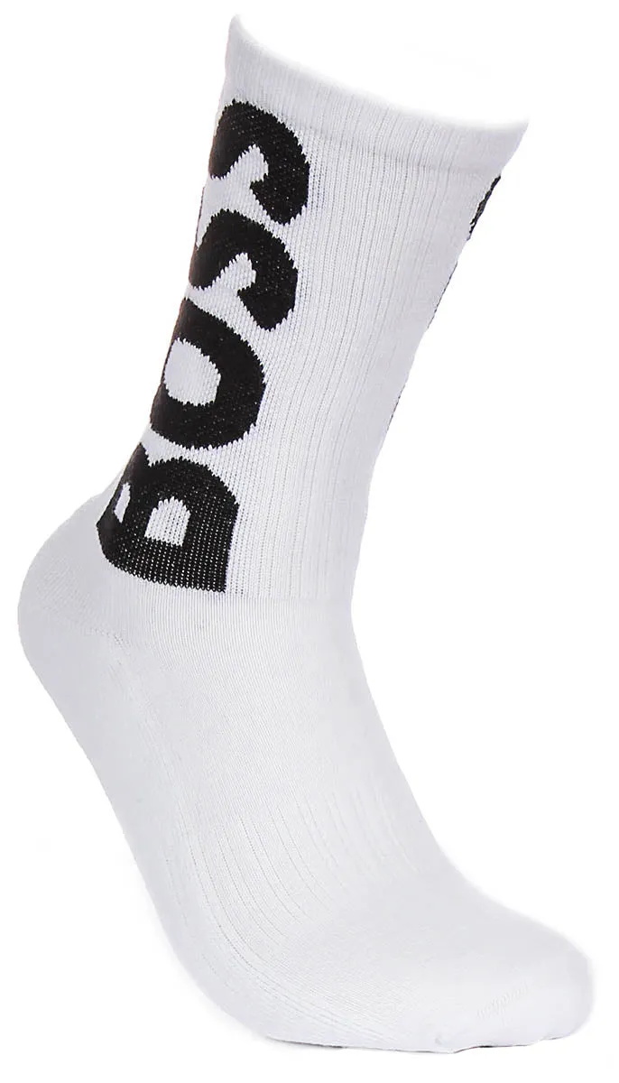 Boss Qs Rib Logo Cc In White Socks