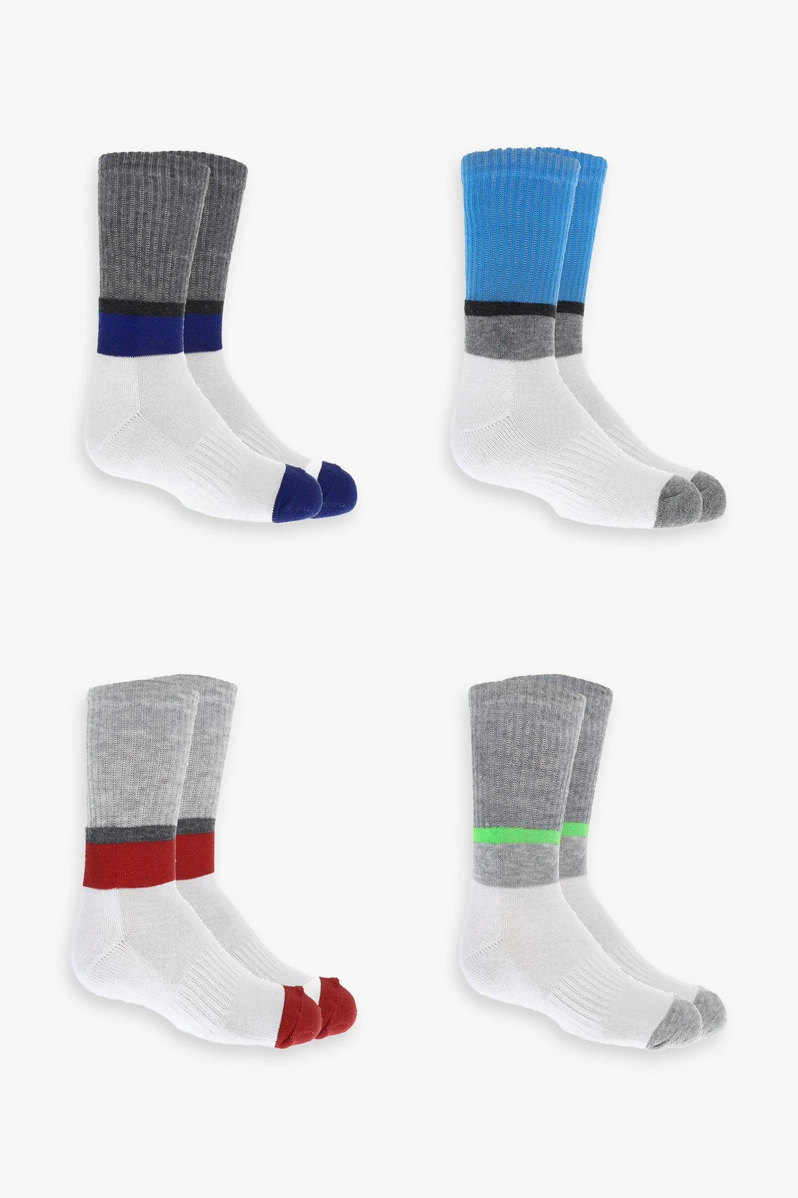 Boys 4-Pack Athletic Crew Socks