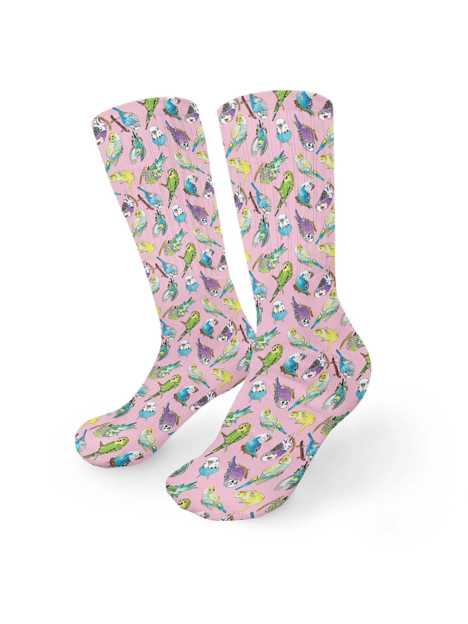 Bright Budgies Crew Socks