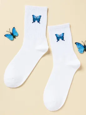 Butterfly Crew Socks Insect Socks for Women Fun Socks Funky Socks Novelty Socks