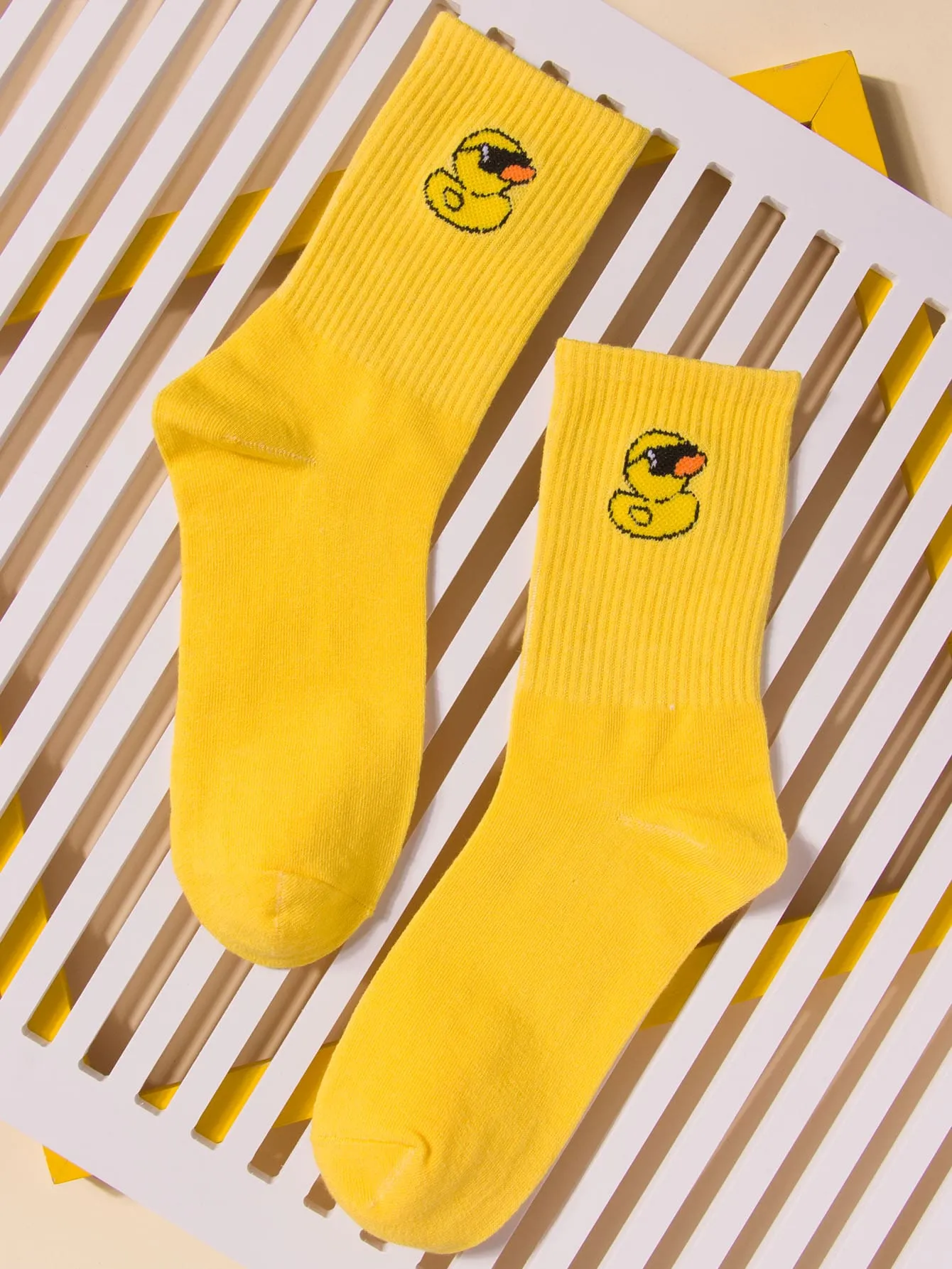 Cartoon Duck Crew Socks, Yellow Duck Socks, Funny Socks for Men, Novelty Socks, Funky Socks, Gift for Him