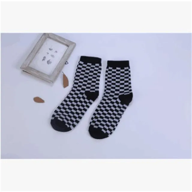 Checkerboard Pattern Socks