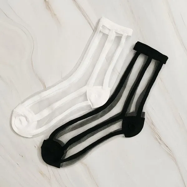 Chic In Line sheer Socks | Set Of 2 Pairs