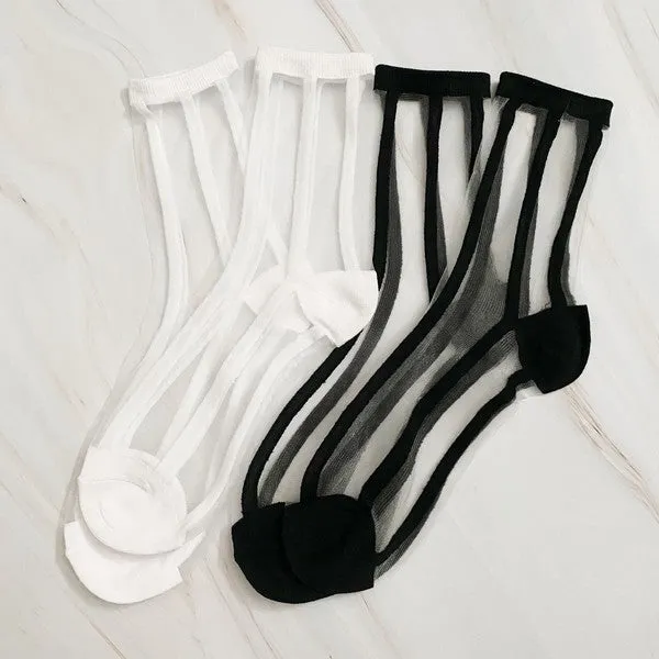 Chic In Line sheer Socks | Set Of 2 Pairs