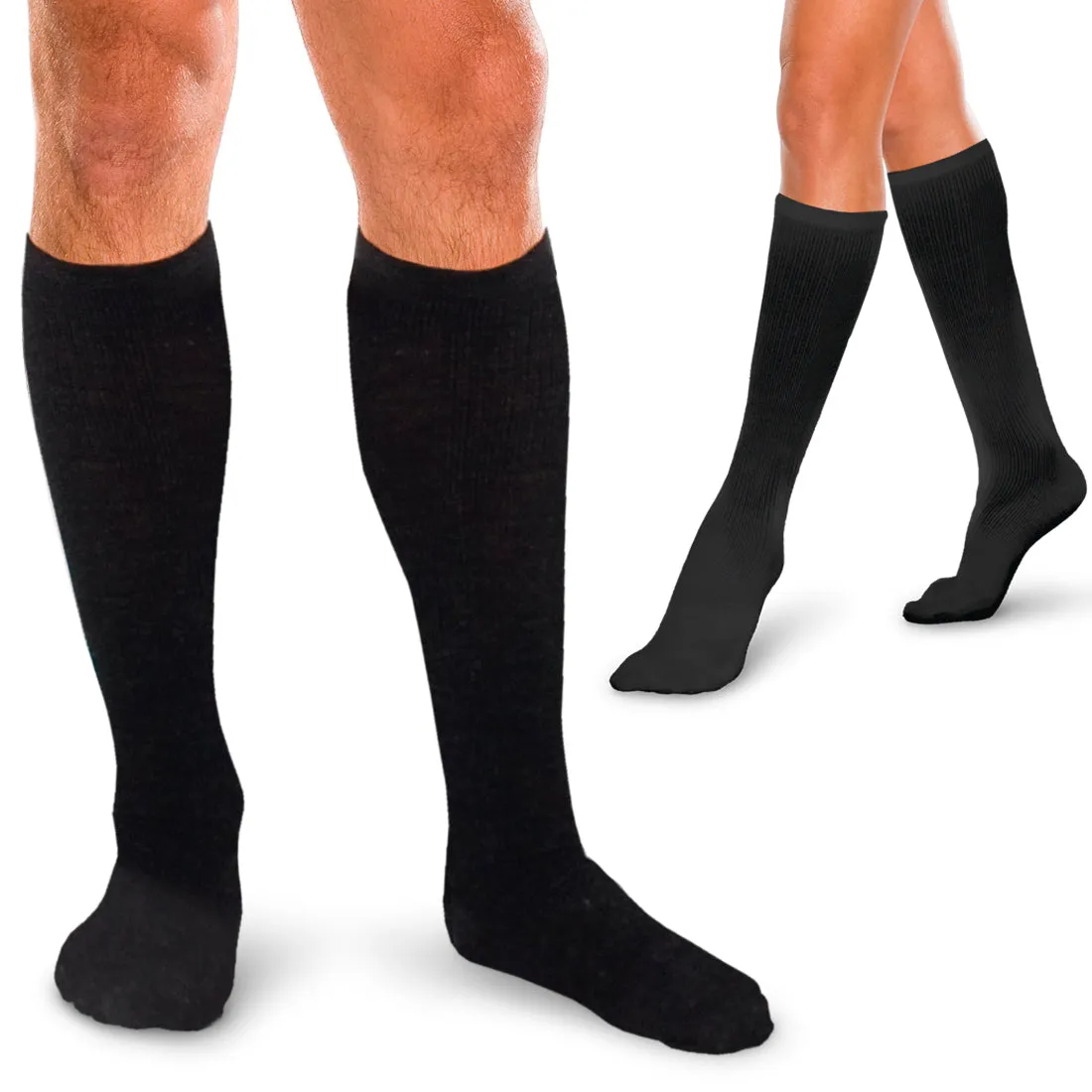 Corresport Sock 15-20 MMHG Black Large  - One Pair (#16736)