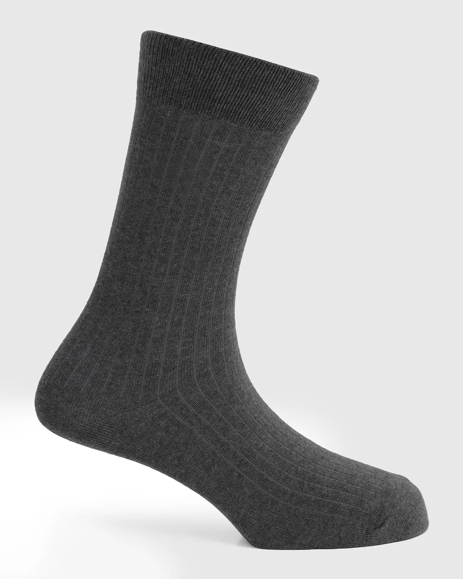 Cotton Dark Grey Textured Socks - Turkey