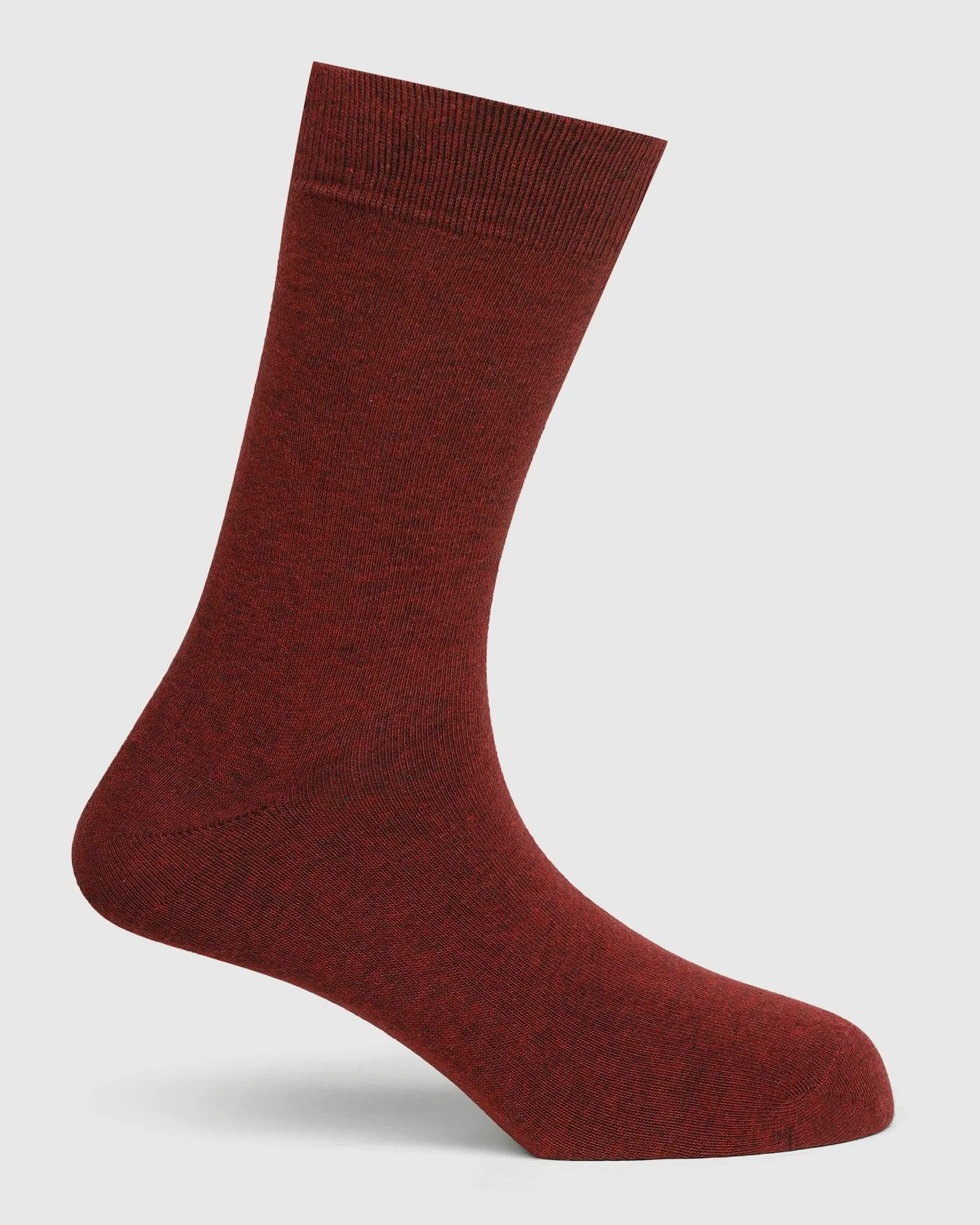 Cotton Maroon Solid Socks - Samu