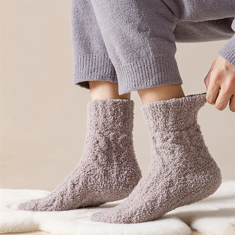 Cozy Coral Velvet Socks