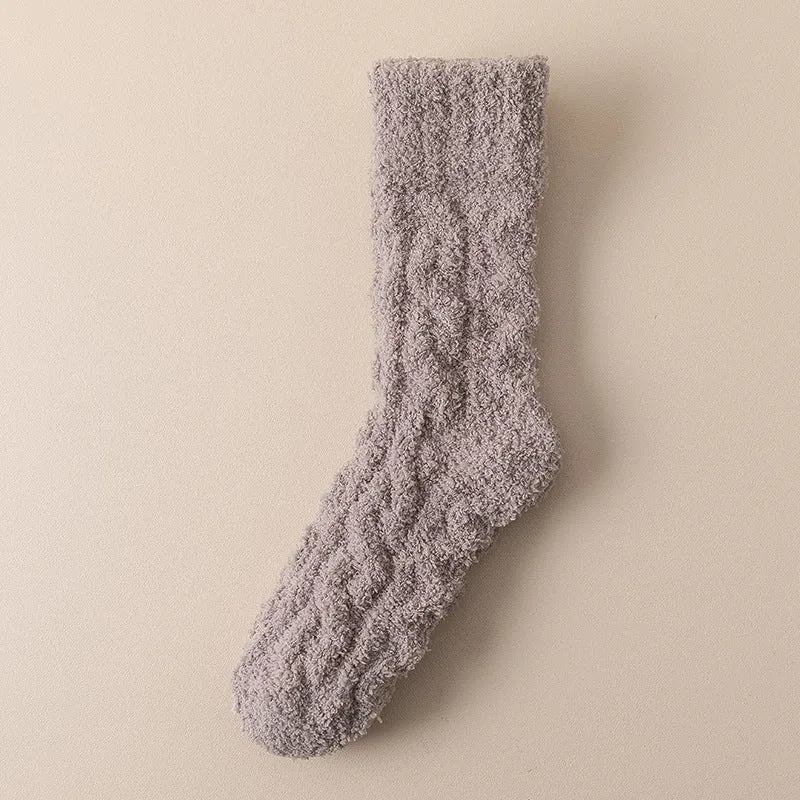 Cozy Coral Velvet Socks