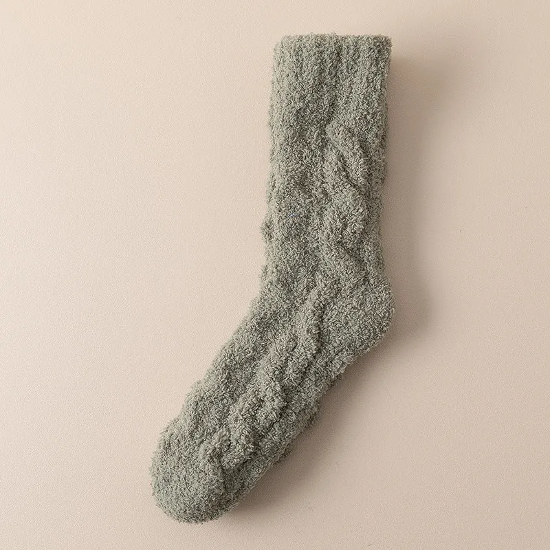 Cozy Coral Velvet Socks