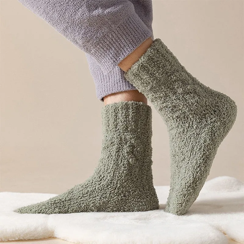 Cozy Coral Velvet Socks