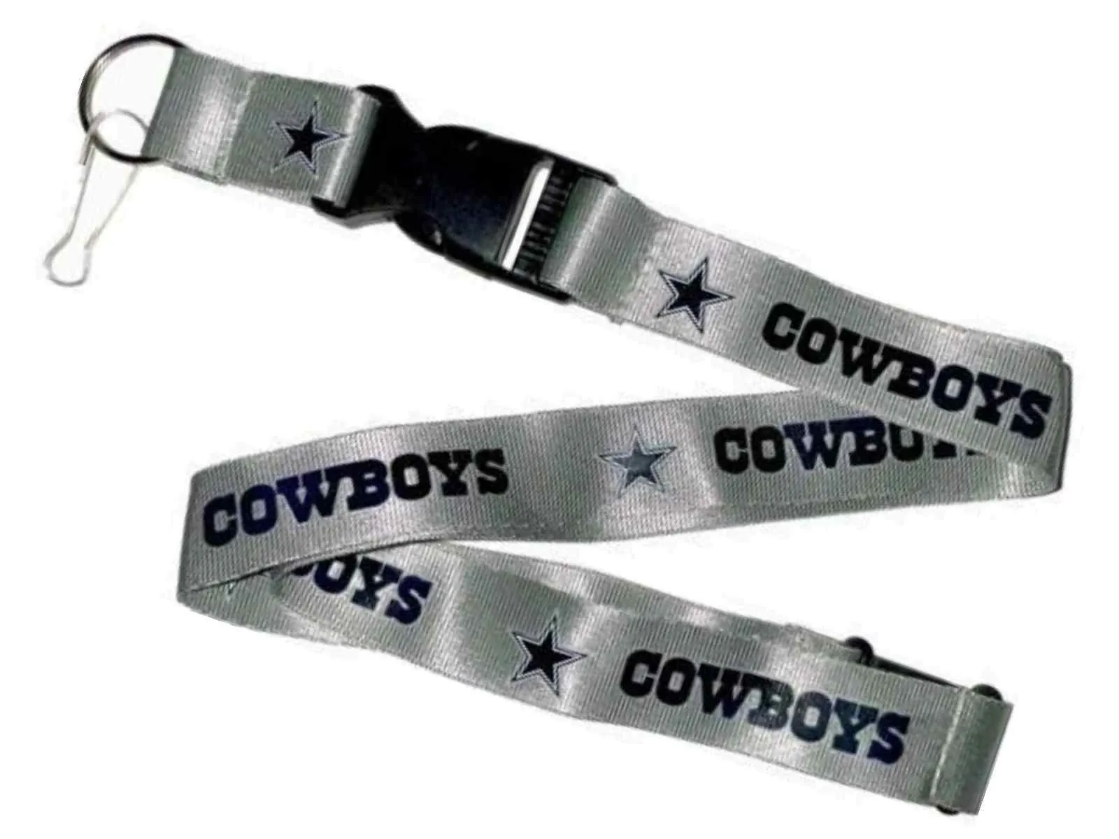 Dallas Cowboys Aminco Durable Material Buckle Lock Gray Lanyard