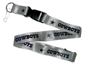 Dallas Cowboys Aminco Durable Material Buckle Lock Gray Lanyard