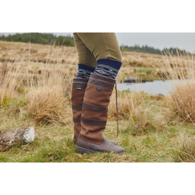 Dubarry Rolestown Fairisle Ladies Alpaca Boot Socks - Navy