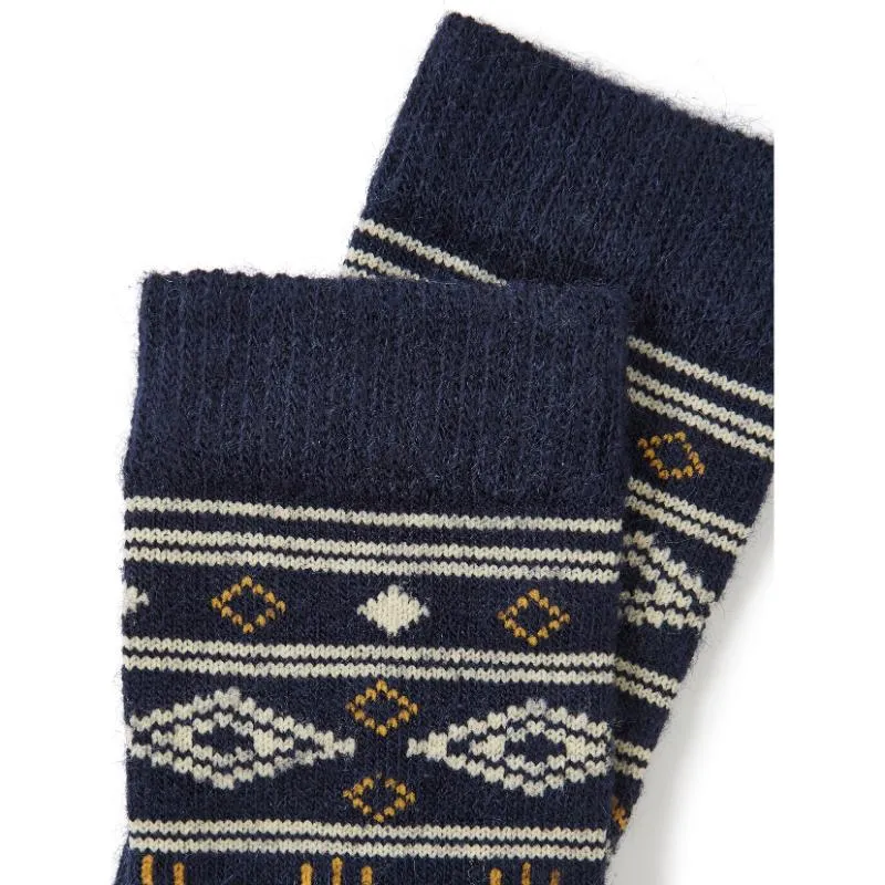 Dubarry Rolestown Fairisle Ladies Alpaca Boot Socks - Navy