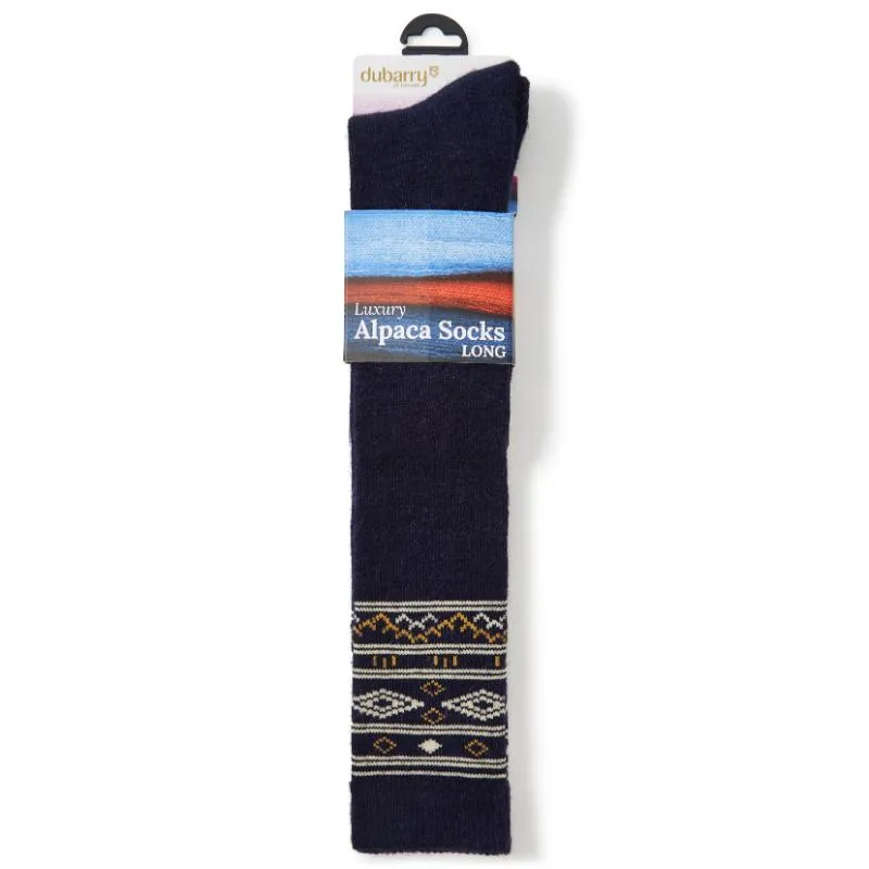 Dubarry Rolestown Fairisle Ladies Alpaca Boot Socks - Navy