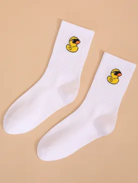 Duck Crew Socks Yellow Ducky Funny Socks for Women Novelty Socks Funky Socks