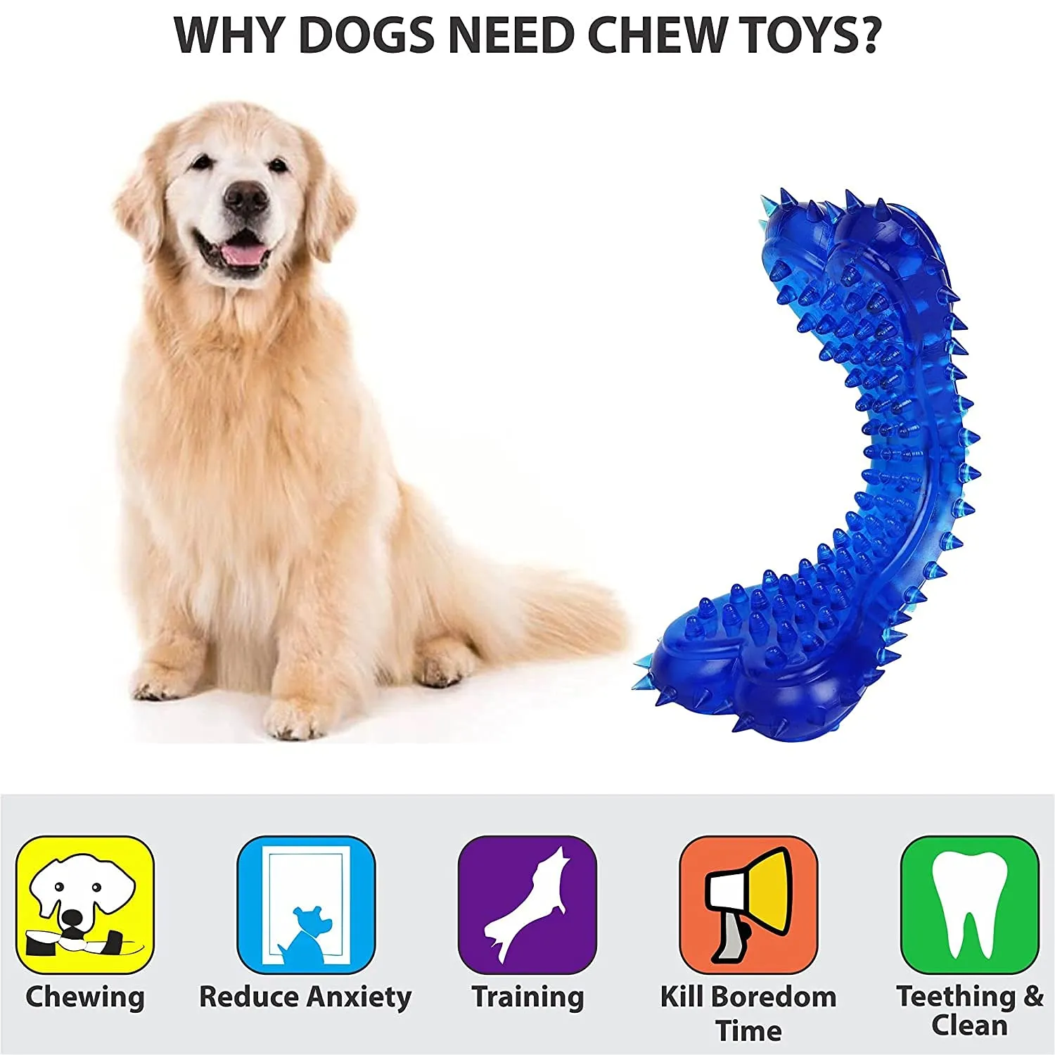 Durable Rubber Spike Bone Chew Toys