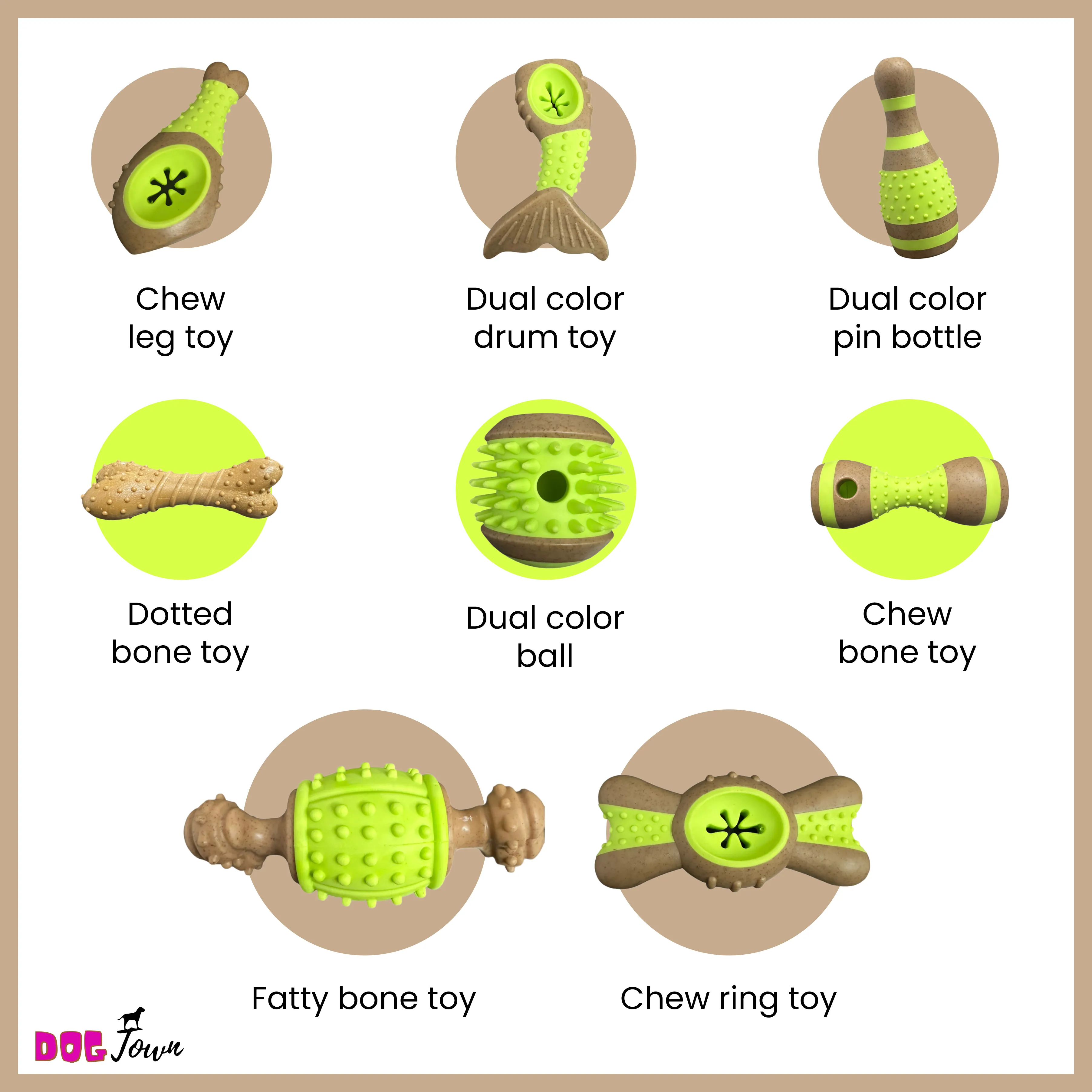 Durable Rubber Spike Bone Chew Toys