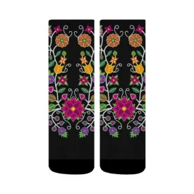 Floral Beadwork-01 Crew Socks