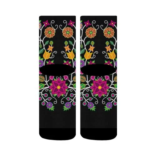 Floral Beadwork-01 Crew Socks