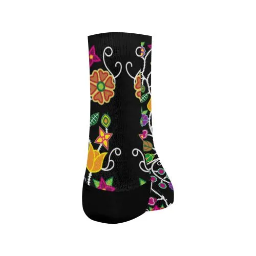 Floral Beadwork-01 Crew Socks