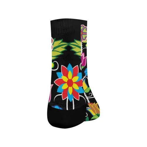 Floral Beadwork-04 Crew Socks